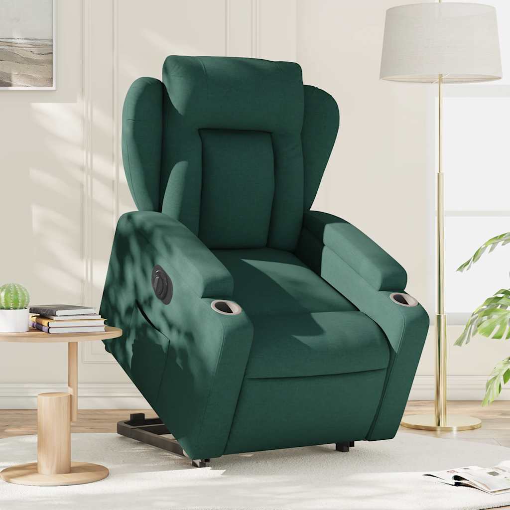 Fauteuil inclinable électrique vert foncé tissu - XIOS