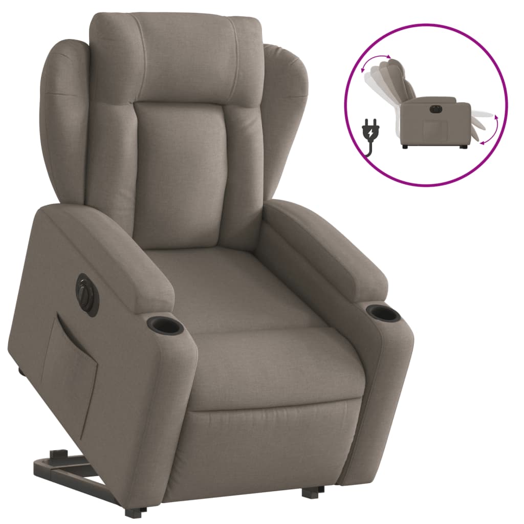 Fauteuil inclinable électrique taupe tissu - XIOS