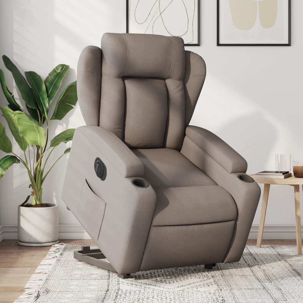Fauteuil inclinable électrique taupe tissu - XIOS