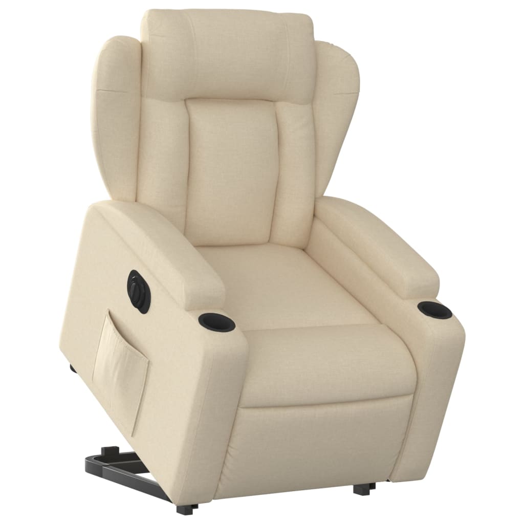 Fauteuil inclinable électrique crème tissu - XIOS