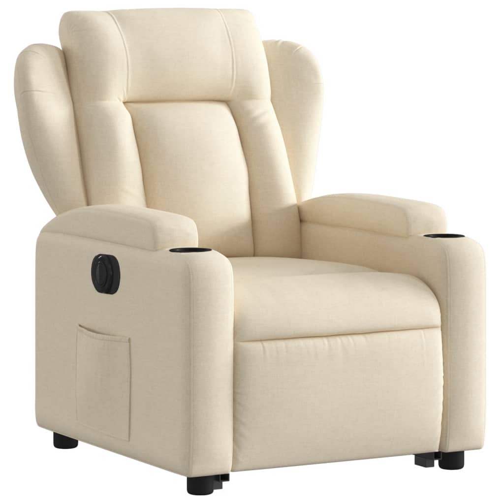 Fauteuil inclinable électrique crème tissu - XIOS