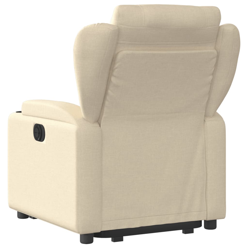 Fauteuil inclinable électrique crème tissu