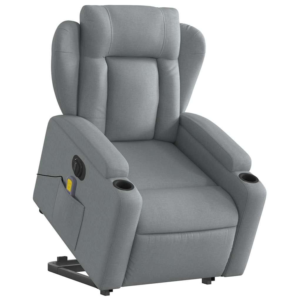 Fauteuil inclinable de massage électrique Gris clair Tissu - XIOS