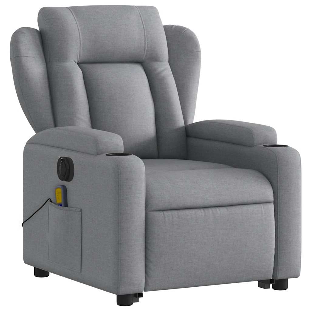 Fauteuil inclinable de massage électrique Gris clair Tissu - XIOS