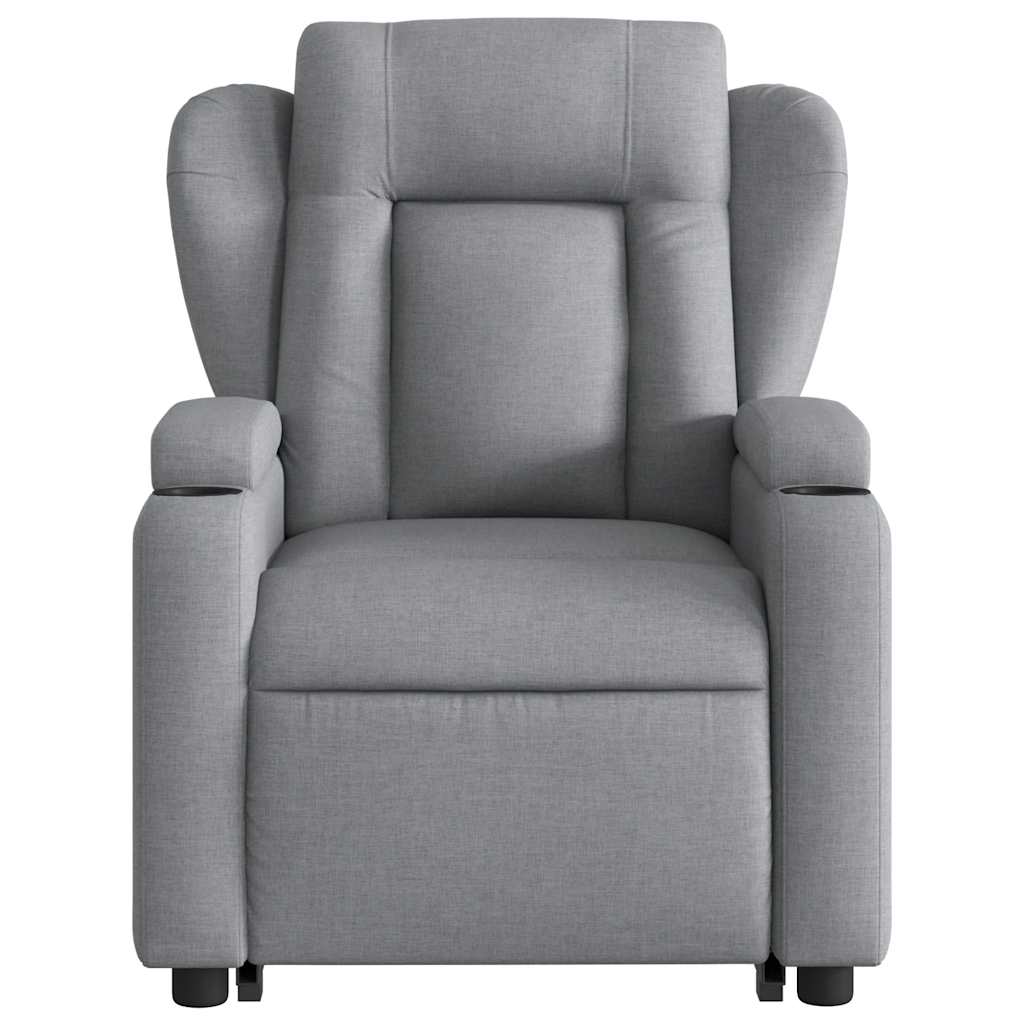 Fauteuil inclinable de massage électrique Gris clair Tissu