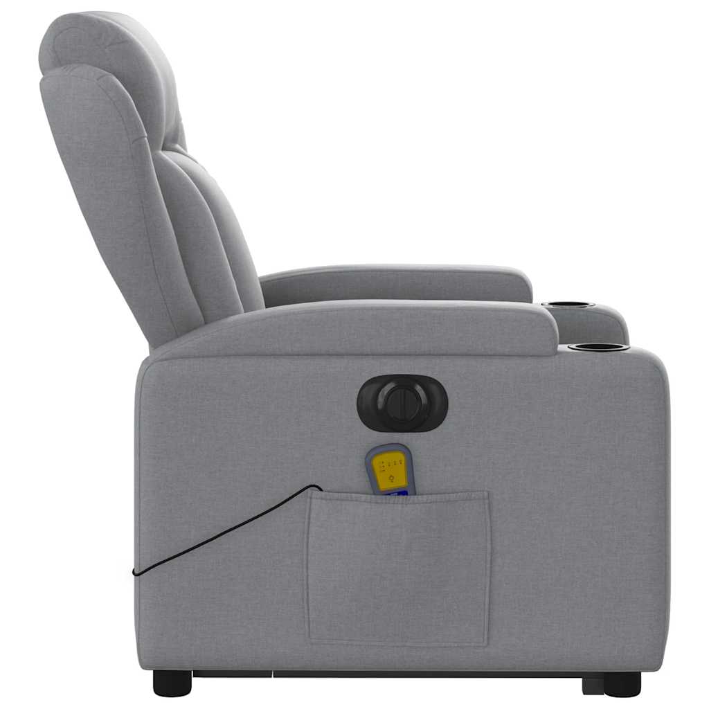 Fauteuil inclinable de massage électrique Gris clair Tissu - XIOS
