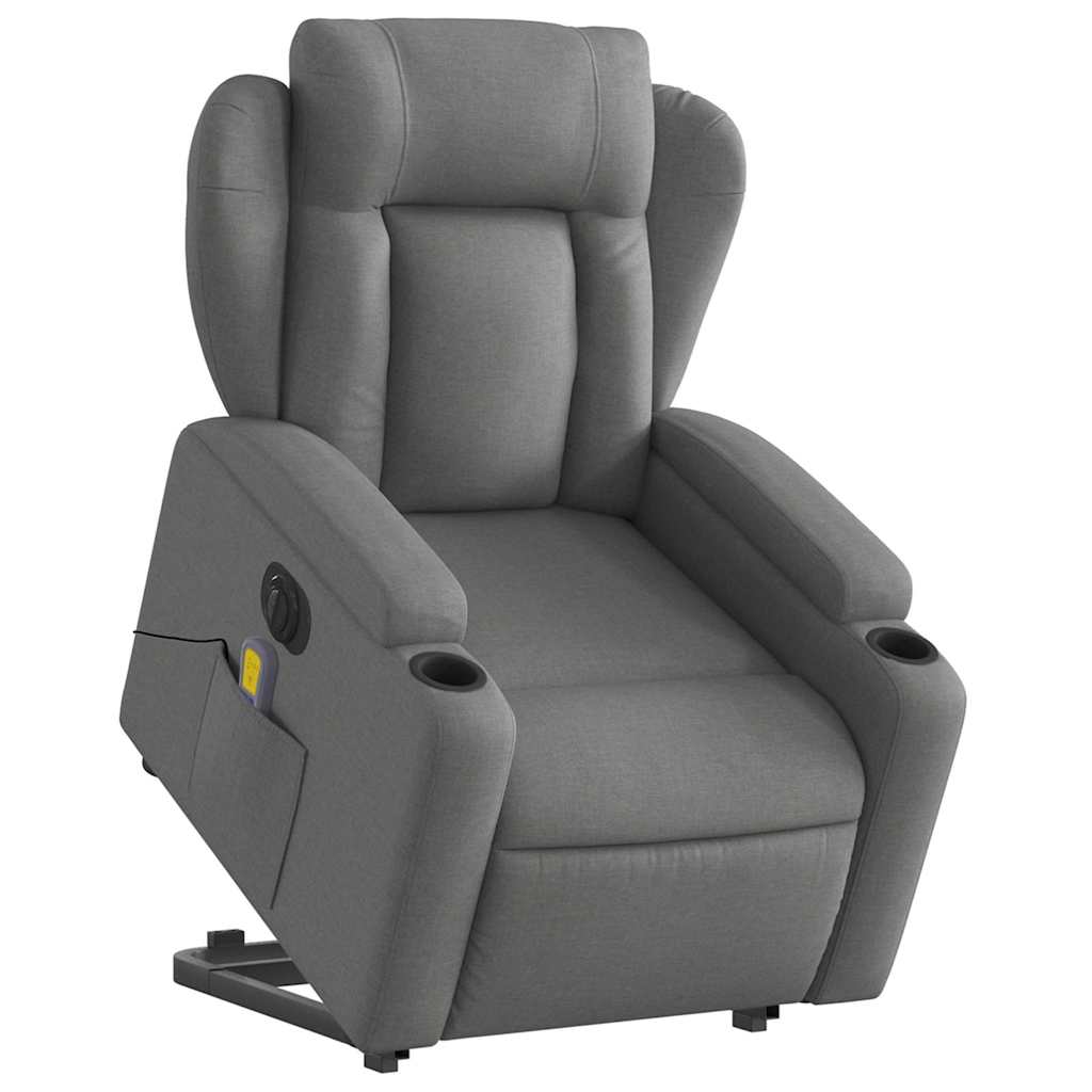 Fauteuil inclinable de massage électrique Gris foncé Tissu - XIOS