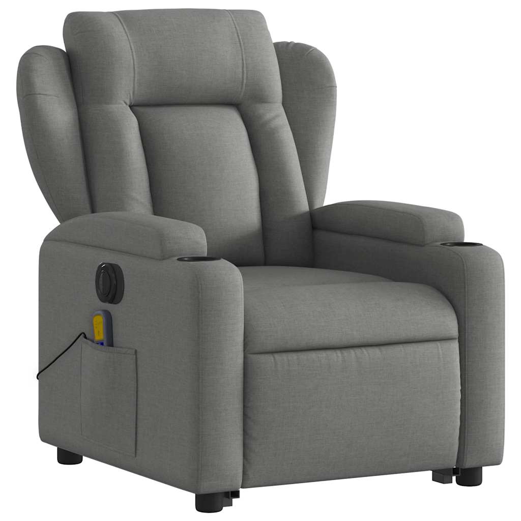 Fauteuil inclinable de massage électrique Gris foncé Tissu - XIOS
