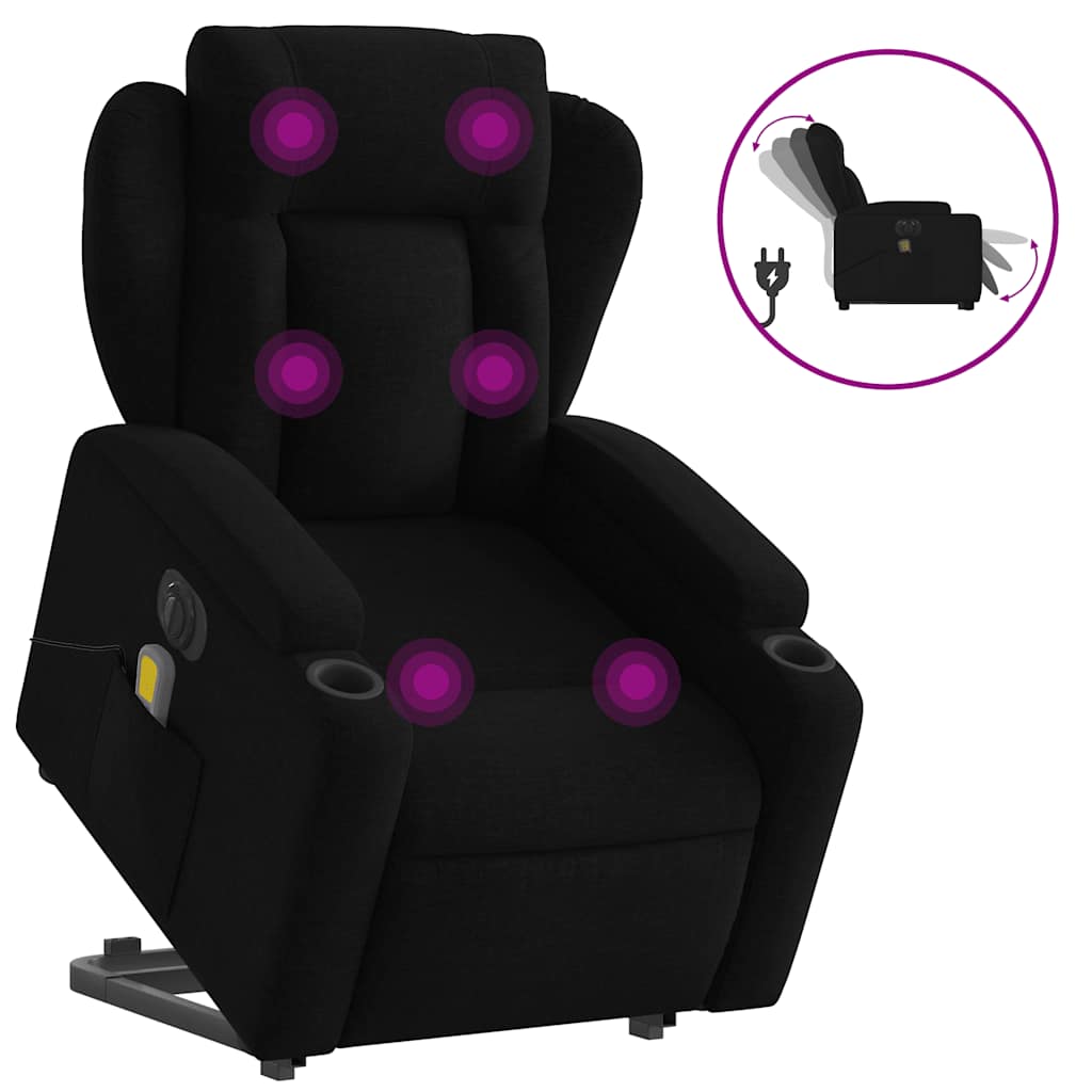 Fauteuil inclinable de massage électrique Noir Tissu - XIOS