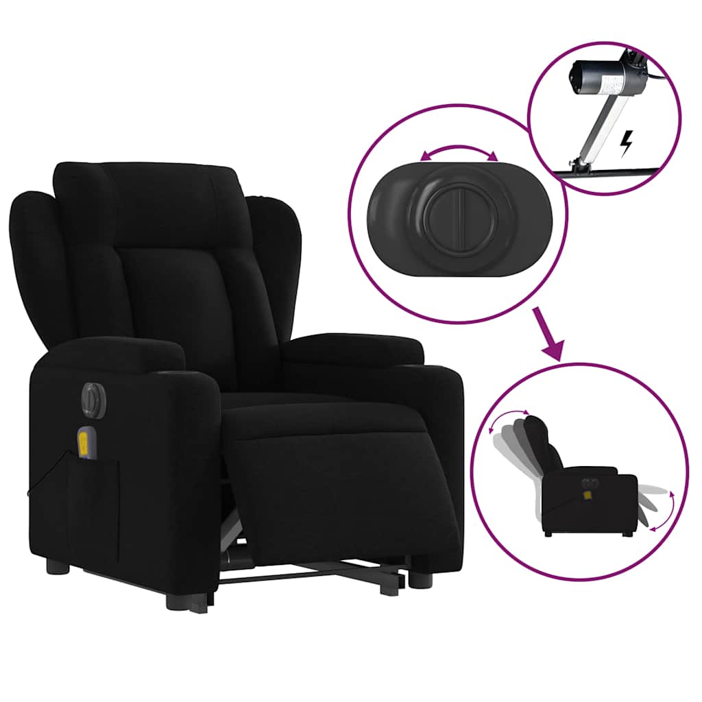 Fauteuil inclinable de massage électrique Noir Tissu - XIOS
