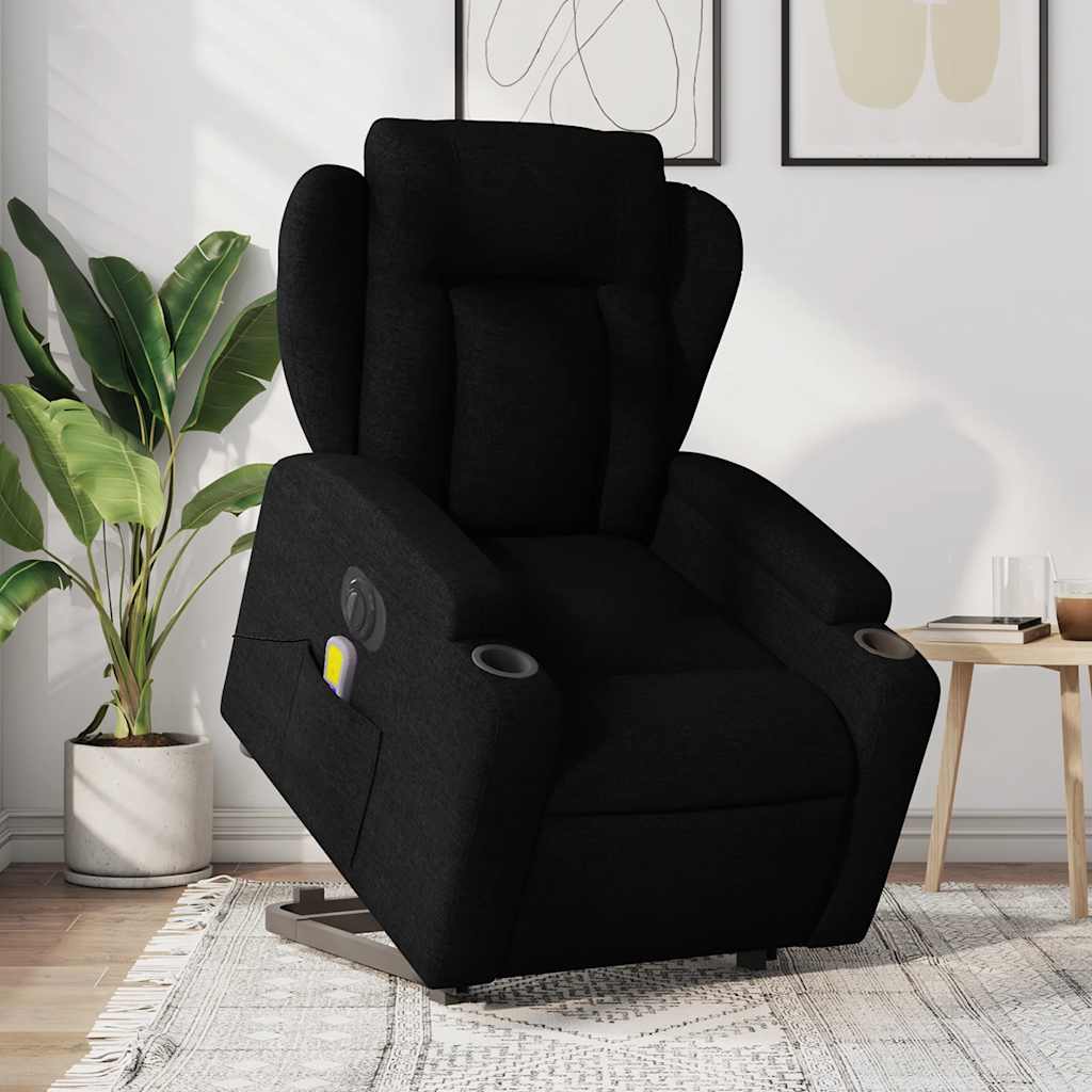 Fauteuil inclinable de massage électrique Noir Tissu - XIOS