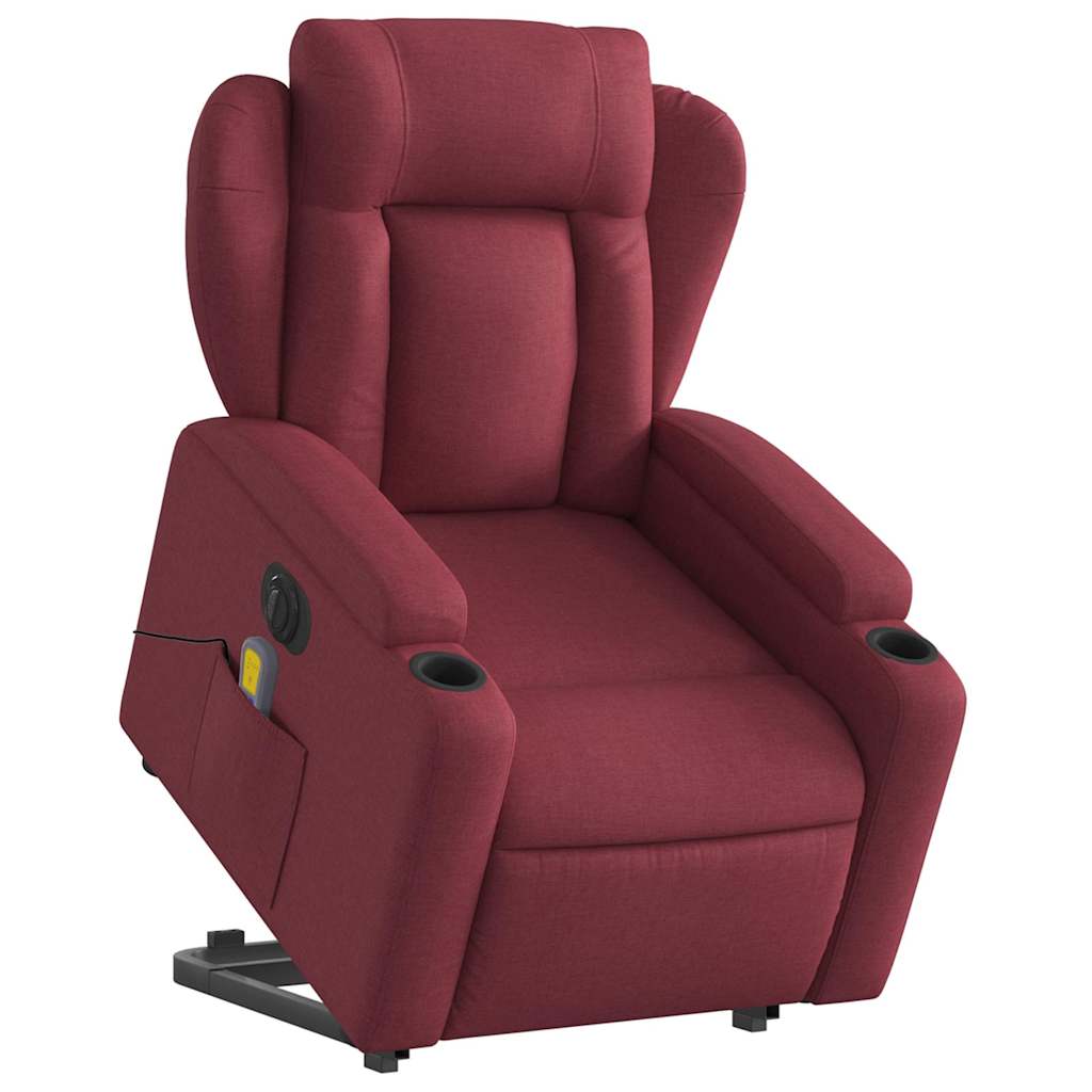 Fauteuil inclinable de massage électrique Rouge bordeaux Tissu - XIOS