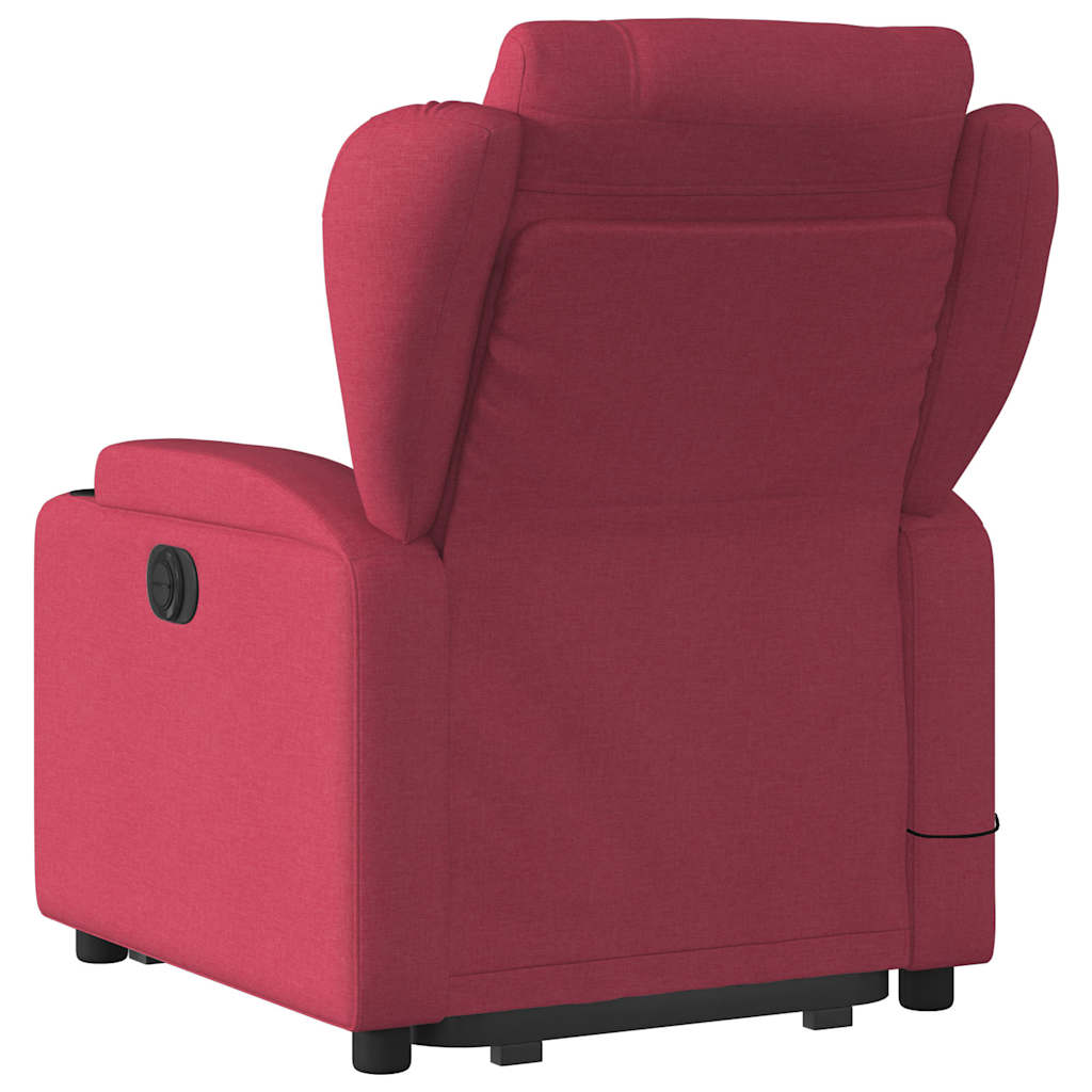 Fauteuil inclinable de massage électrique Rouge bordeaux Tissu