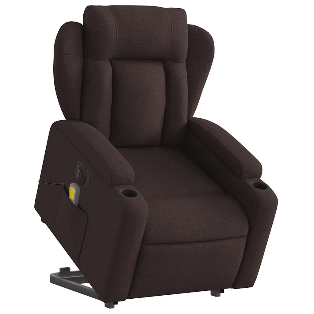 Fauteuil inclinable de massage électrique Marron foncé Tissu - XIOS