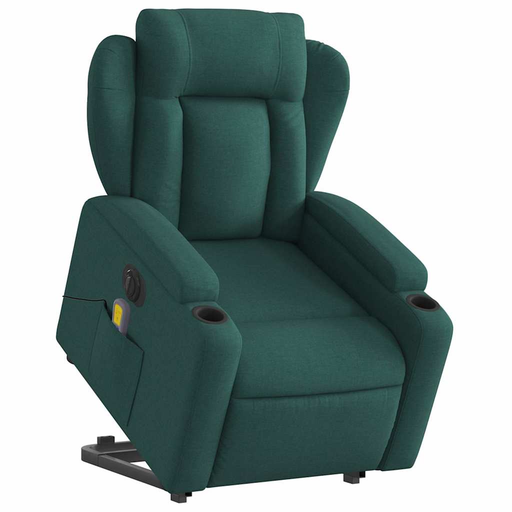 Fauteuil inclinable de massage électrique Vert foncé Tissu - XIOS