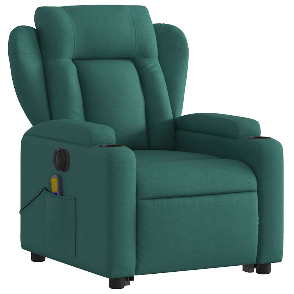 Fauteuil inclinable de massage électrique Vert foncé Tissu - XIOS