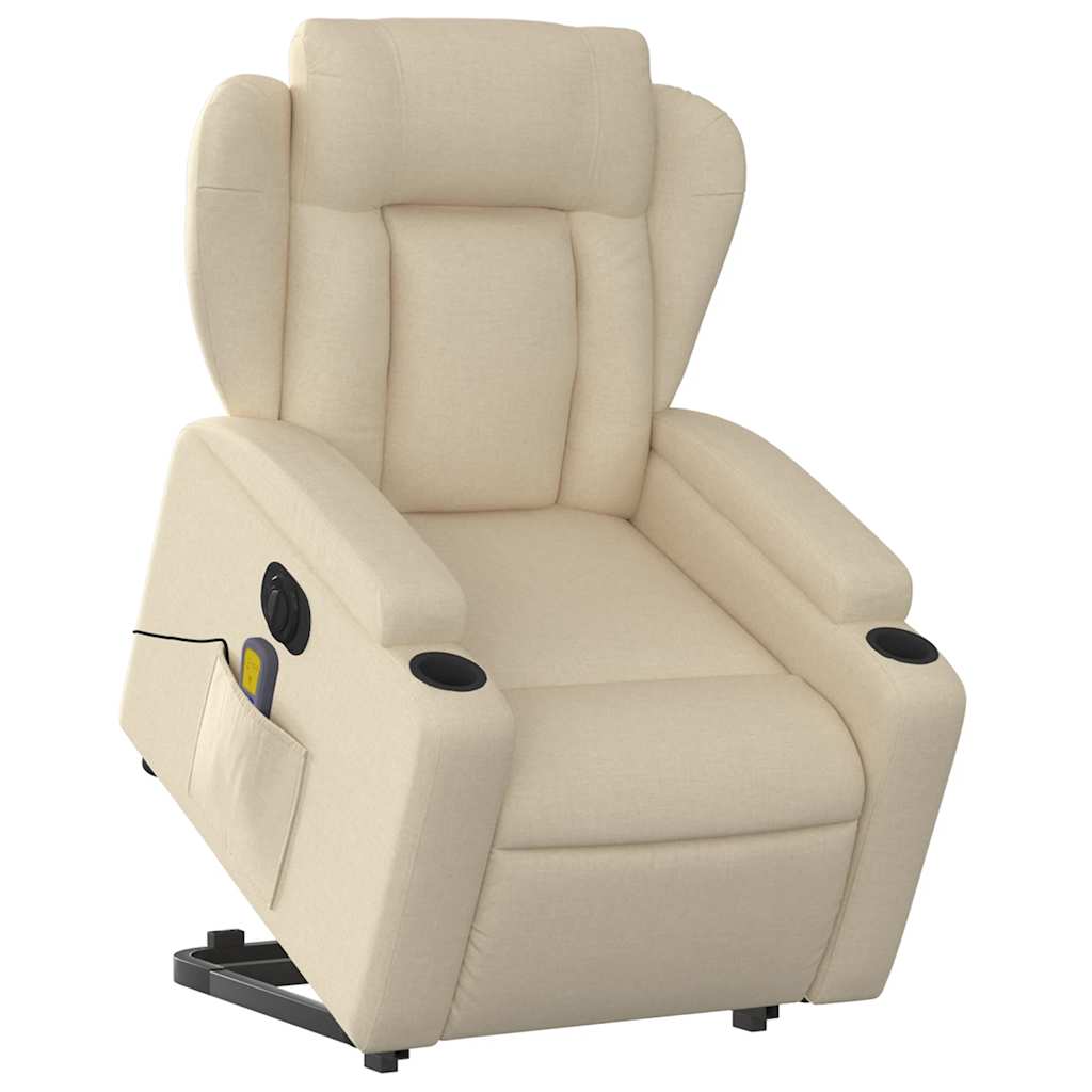 Fauteuil inclinable de massage électrique Crème Tissu - XIOS