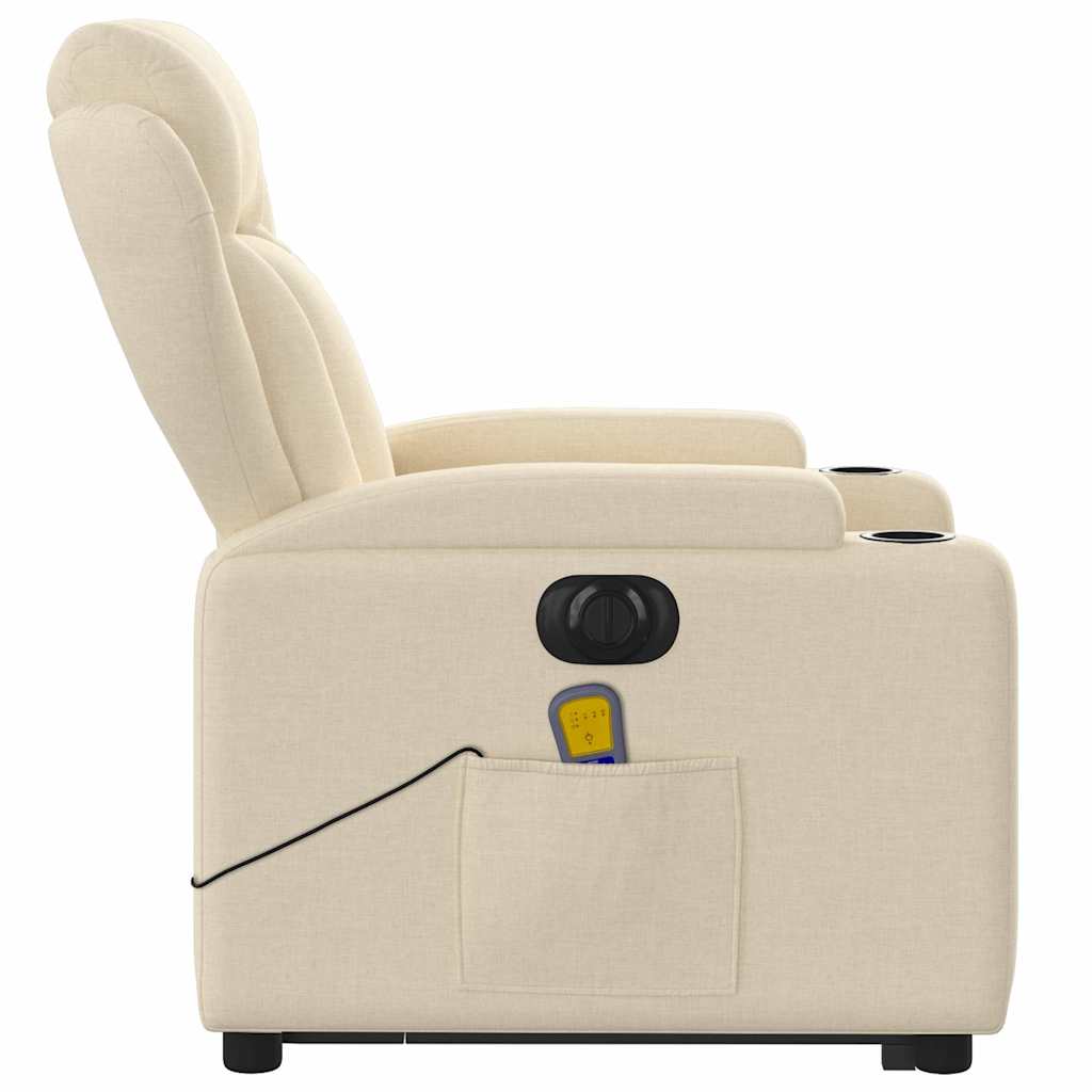 Fauteuil inclinable de massage électrique Crème Tissu - XIOS