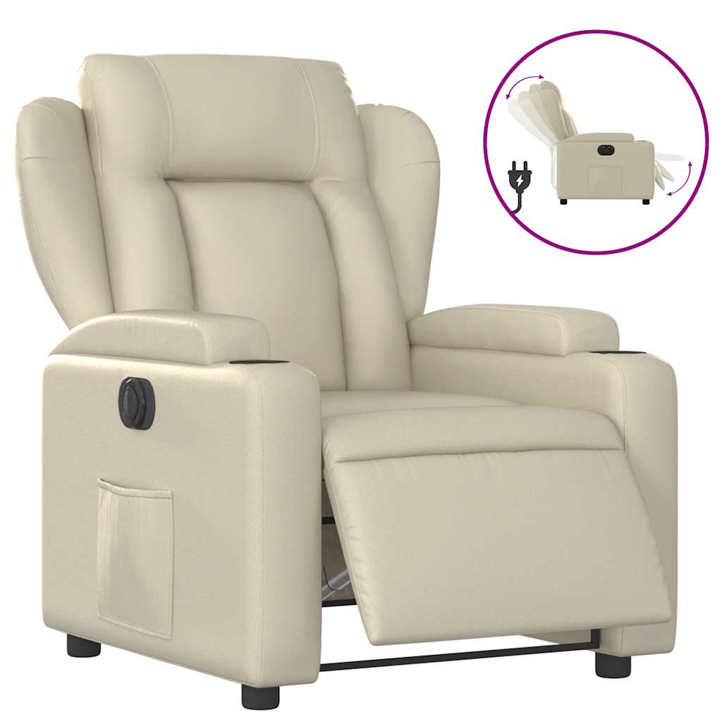 Fauteuil inclinable électrique Crème Similicuir - XIOS