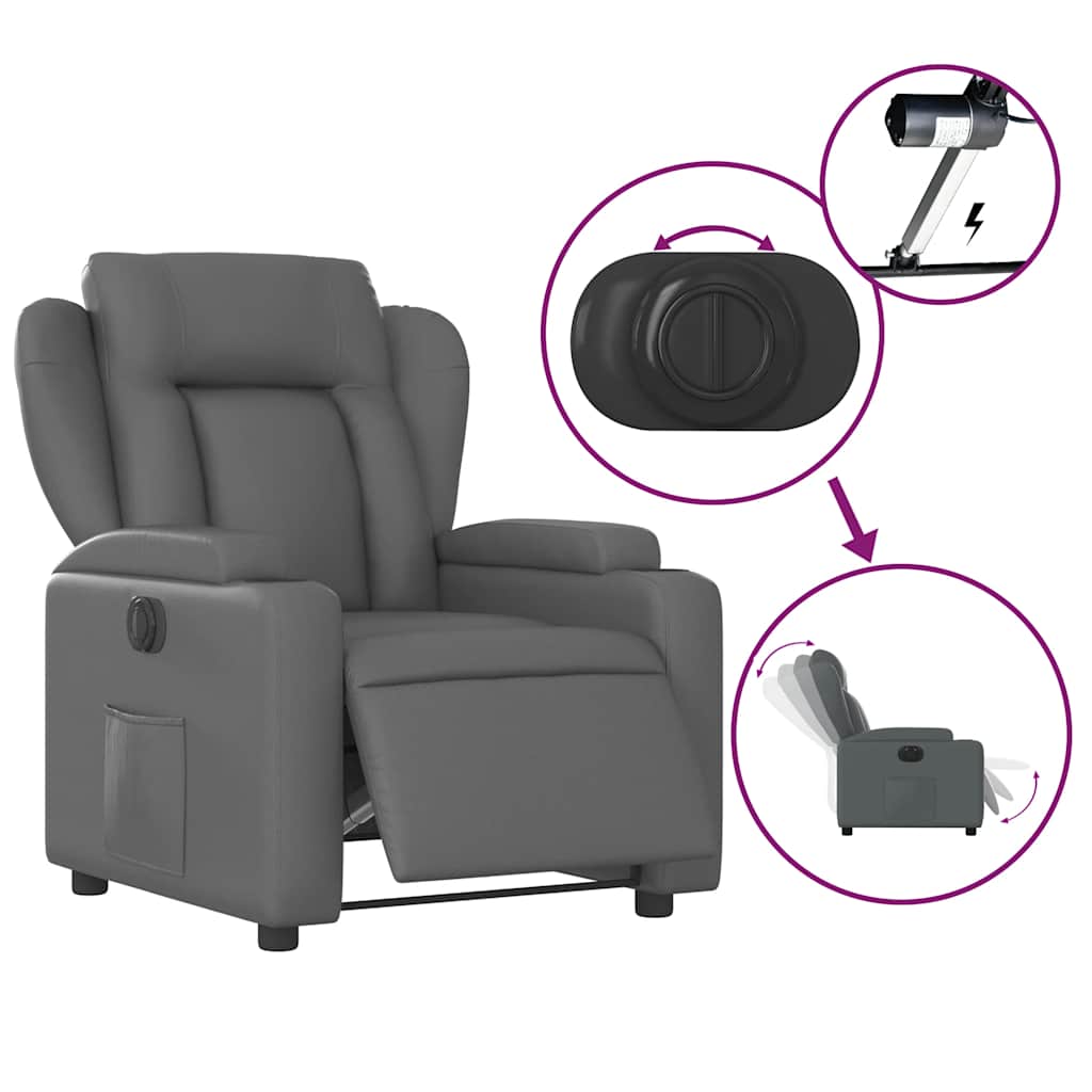 Fauteuil inclinable électrique Gris Similicuir - XIOS