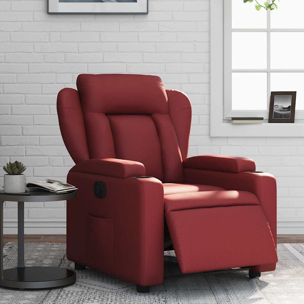 Fauteuil inclinable électrique Rouge bordeaux Similicuir - XIOS