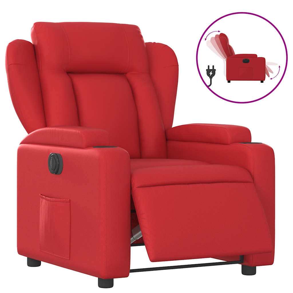 Fauteuil inclinable électrique Rouge Similicuir - XIOS
