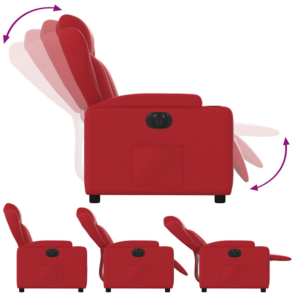 Fauteuil inclinable électrique Rouge Similicuir