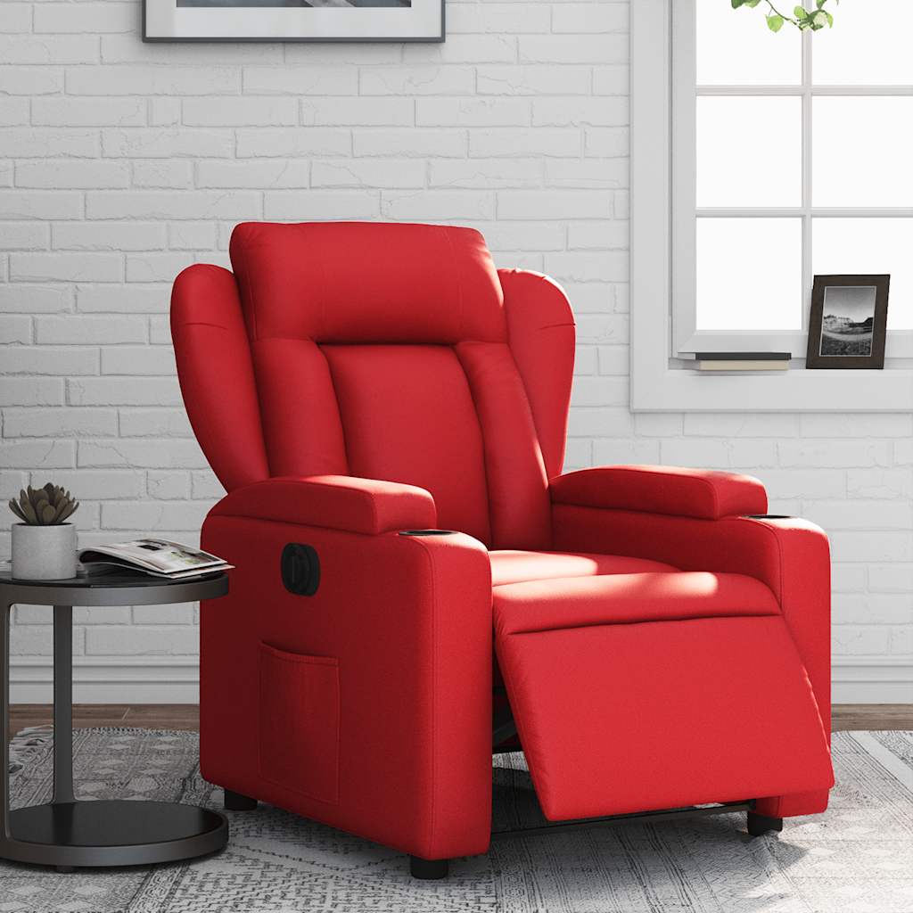 Fauteuil inclinable électrique Rouge Similicuir - XIOS