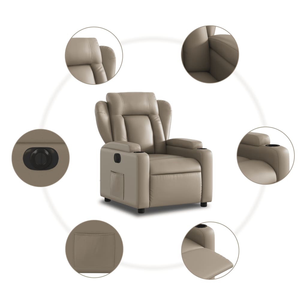 Fauteuil inclinable électrique Cappuccino Similicuir - XIOS