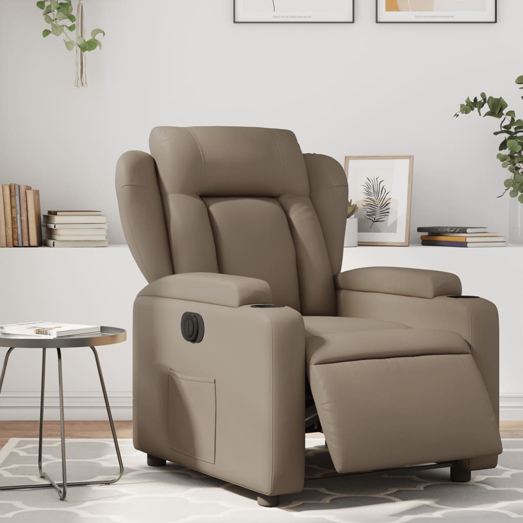 Fauteuil inclinable électrique Cappuccino Similicuir - XIOS