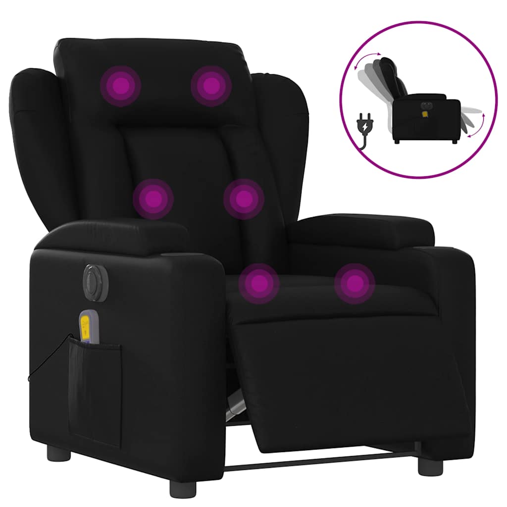Fauteuil de massage inclinable électrique noir similicuir - XIOS