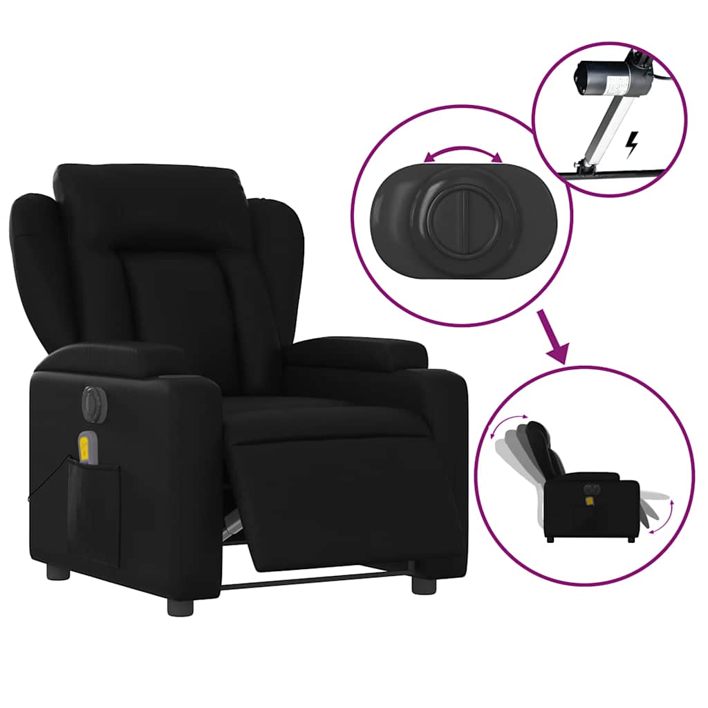 Fauteuil de massage inclinable électrique noir similicuir - XIOS