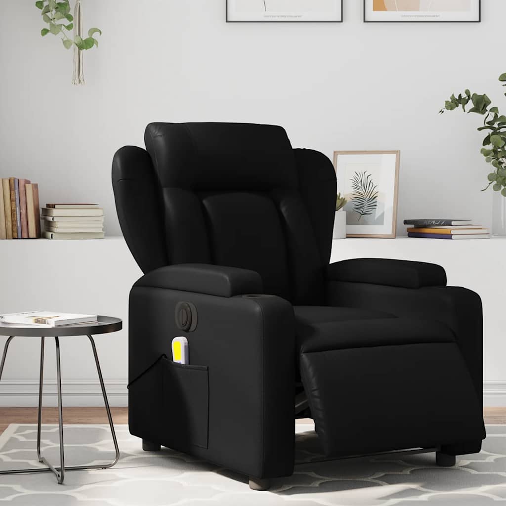 Fauteuil de massage inclinable électrique noir similicuir - XIOS