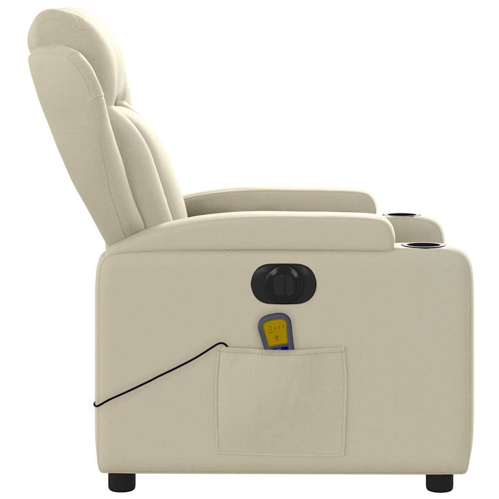 Fauteuil de massage inclinable électrique crème similicuir - XIOS