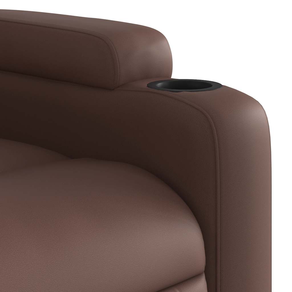Fauteuil de massage inclinable électrique marron similicuir - XIOS