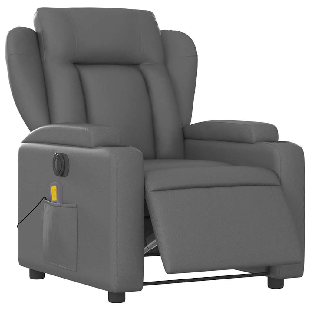 Fauteuil de massage inclinable électrique gris similicuir - XIOS
