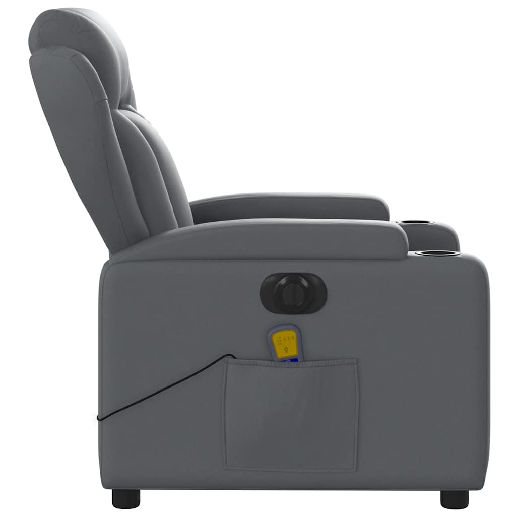 Fauteuil de massage inclinable électrique gris similicuir - XIOS