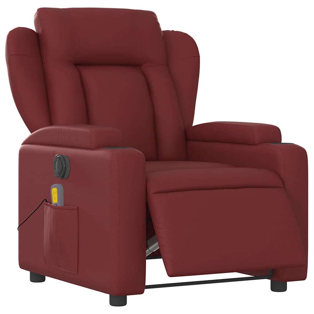 Fauteuil de massage inclinable électrique rouge bordeaux - XIOS
