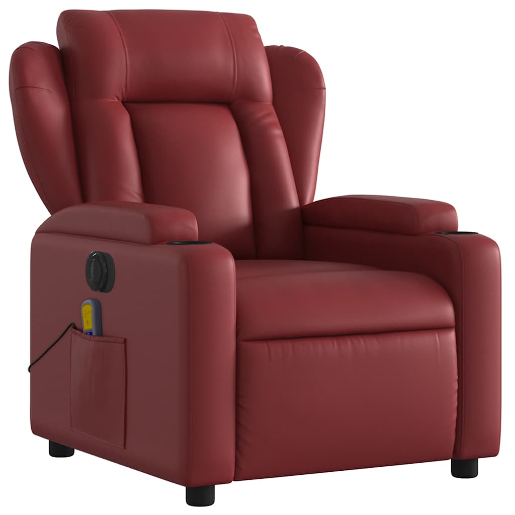 Fauteuil de massage inclinable électrique rouge bordeaux - XIOS