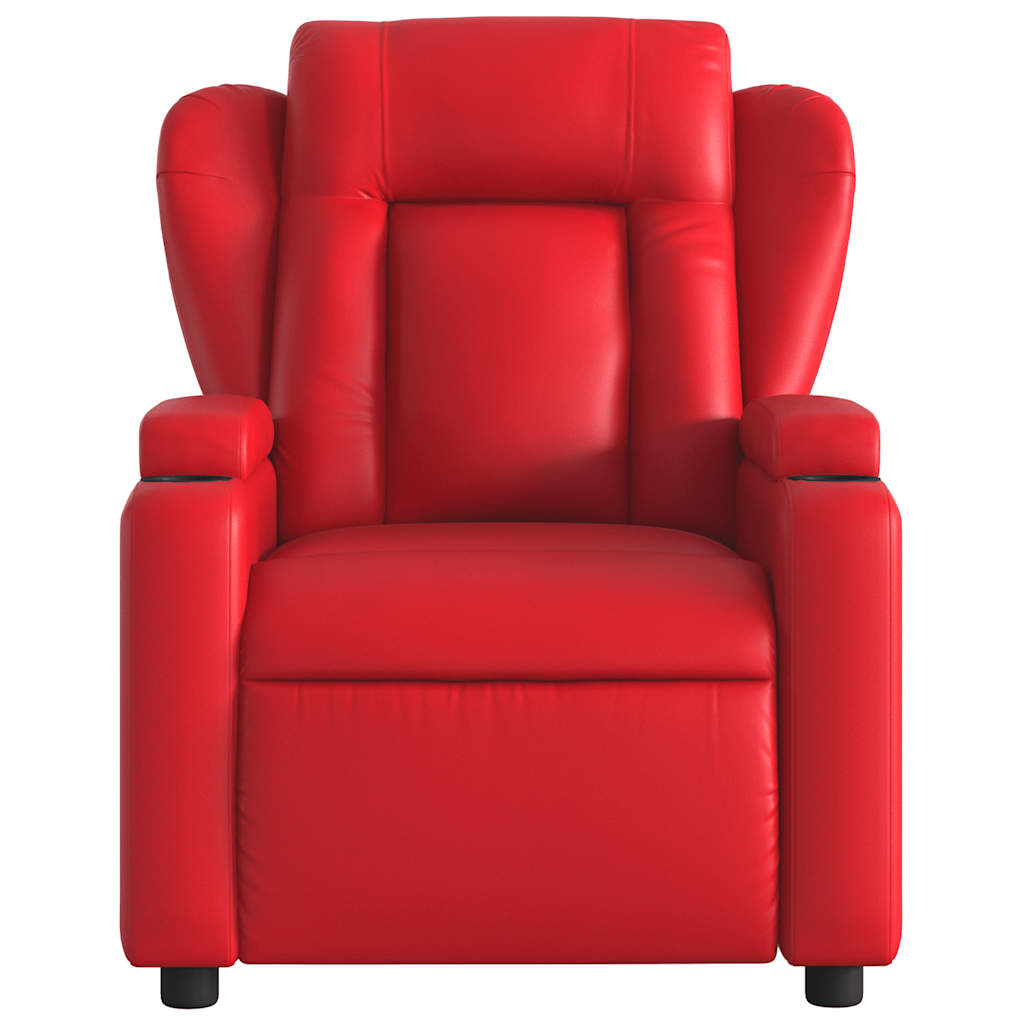 Fauteuil de massage inclinable électrique rouge similicuir - XIOS