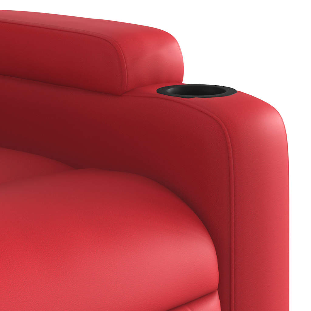 Fauteuil de massage inclinable électrique rouge similicuir - XIOS