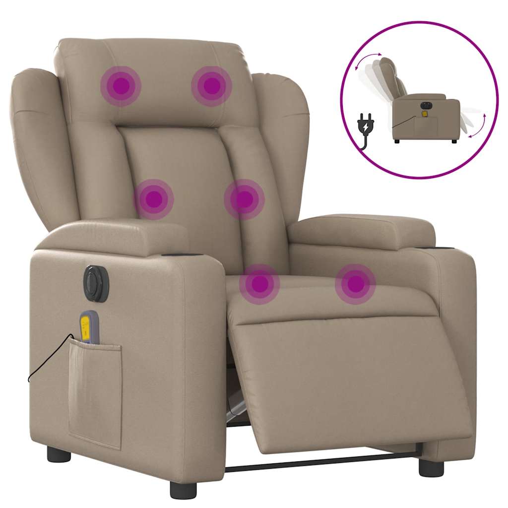 Fauteuil de massage inclinable électrique cappuccino similicuir - XIOS