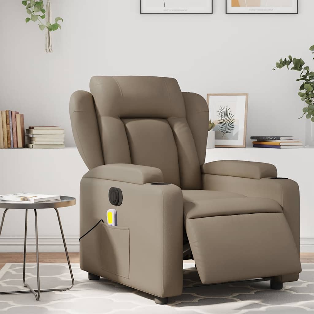 Fauteuil de massage inclinable électrique cappuccino similicuir - XIOS