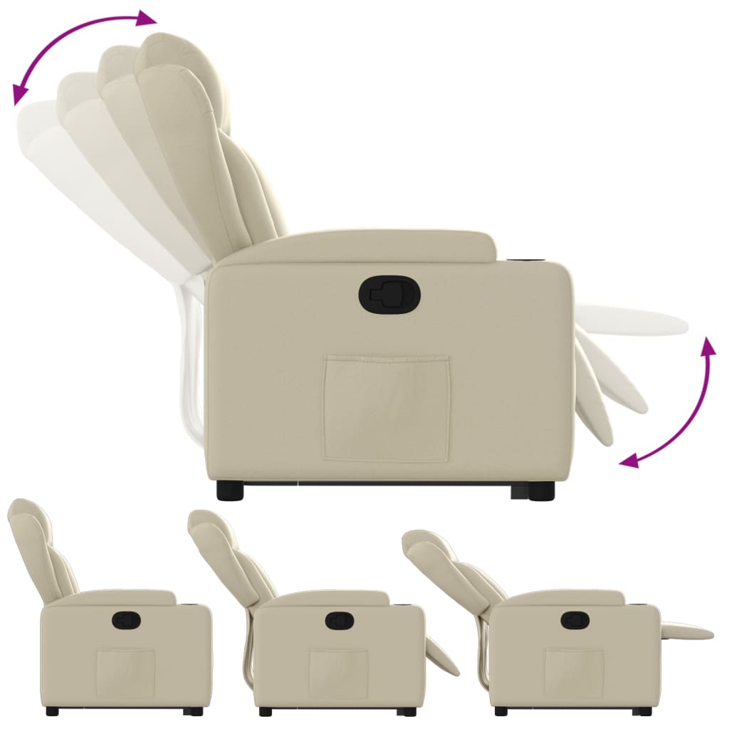 Fauteuil inclinable Crème Similicuir