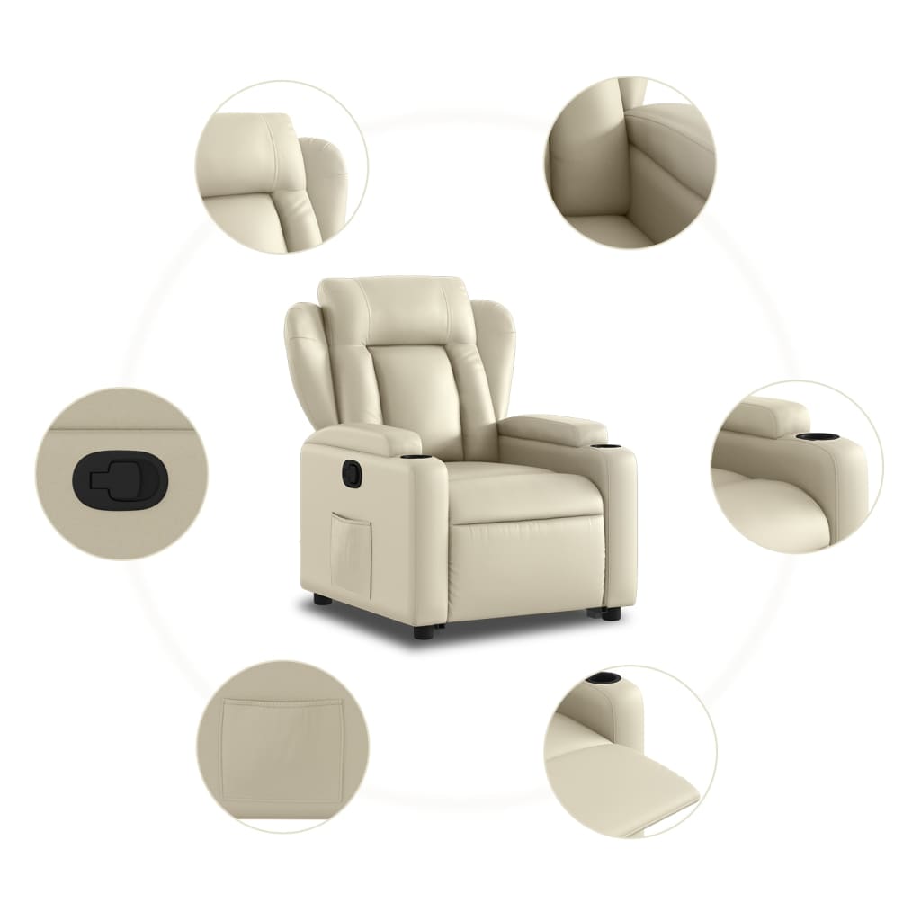Fauteuil inclinable Crème Similicuir - XIOS