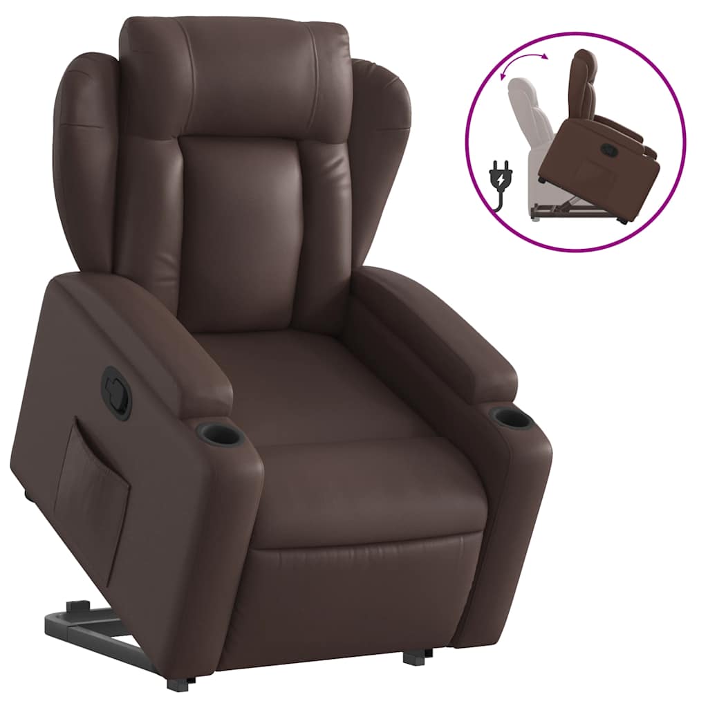 Fauteuil inclinable marron similicuir - XIOS