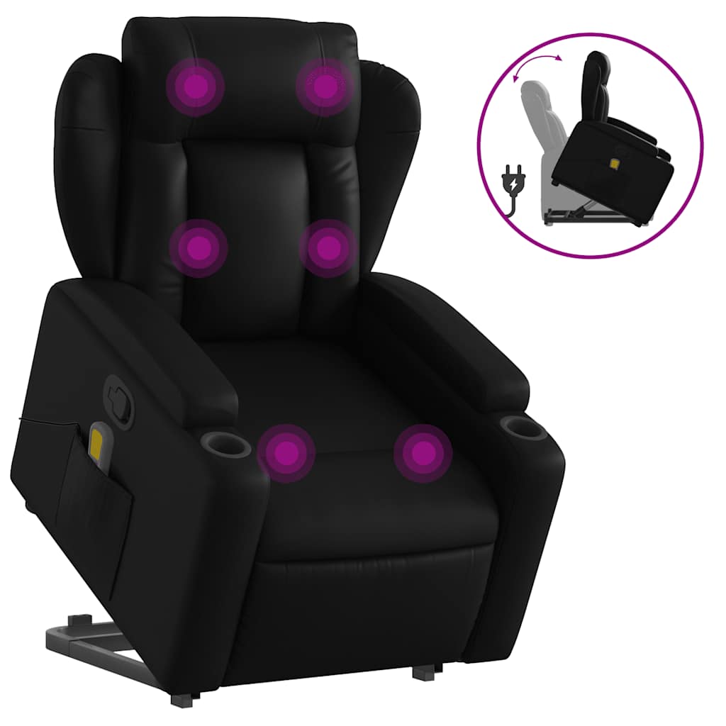 Fauteuil inclinable de massage Noir Similicuir - XIOS