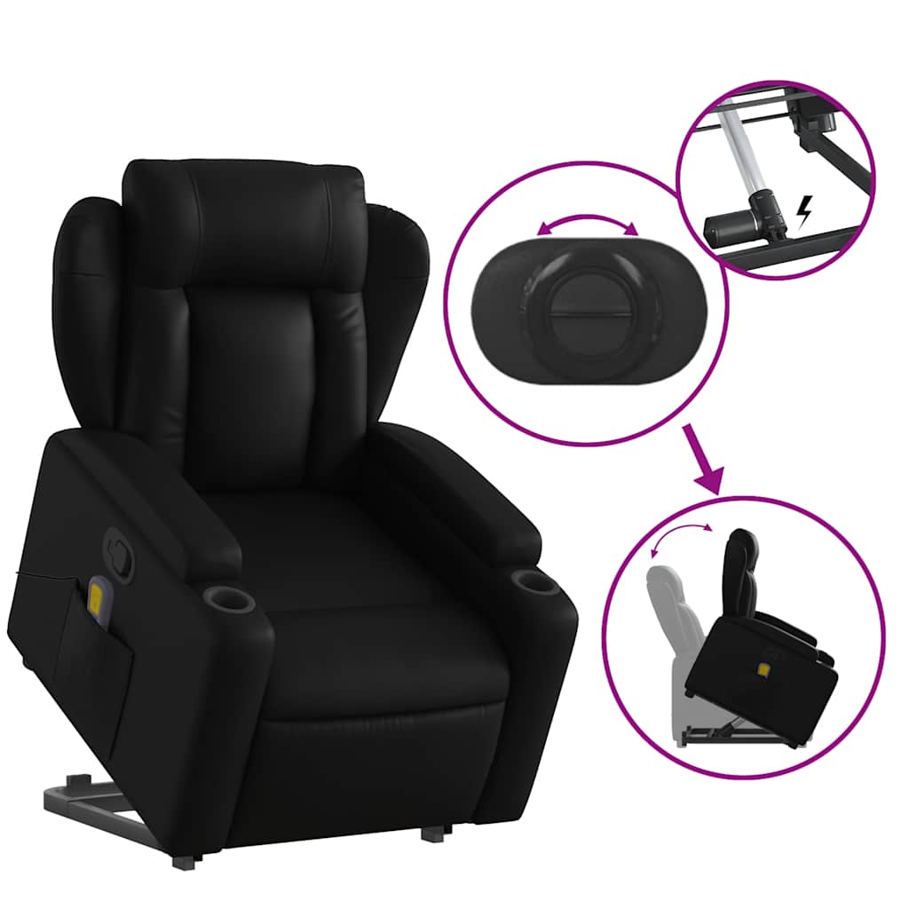 Fauteuil inclinable de massage Noir Similicuir - XIOS