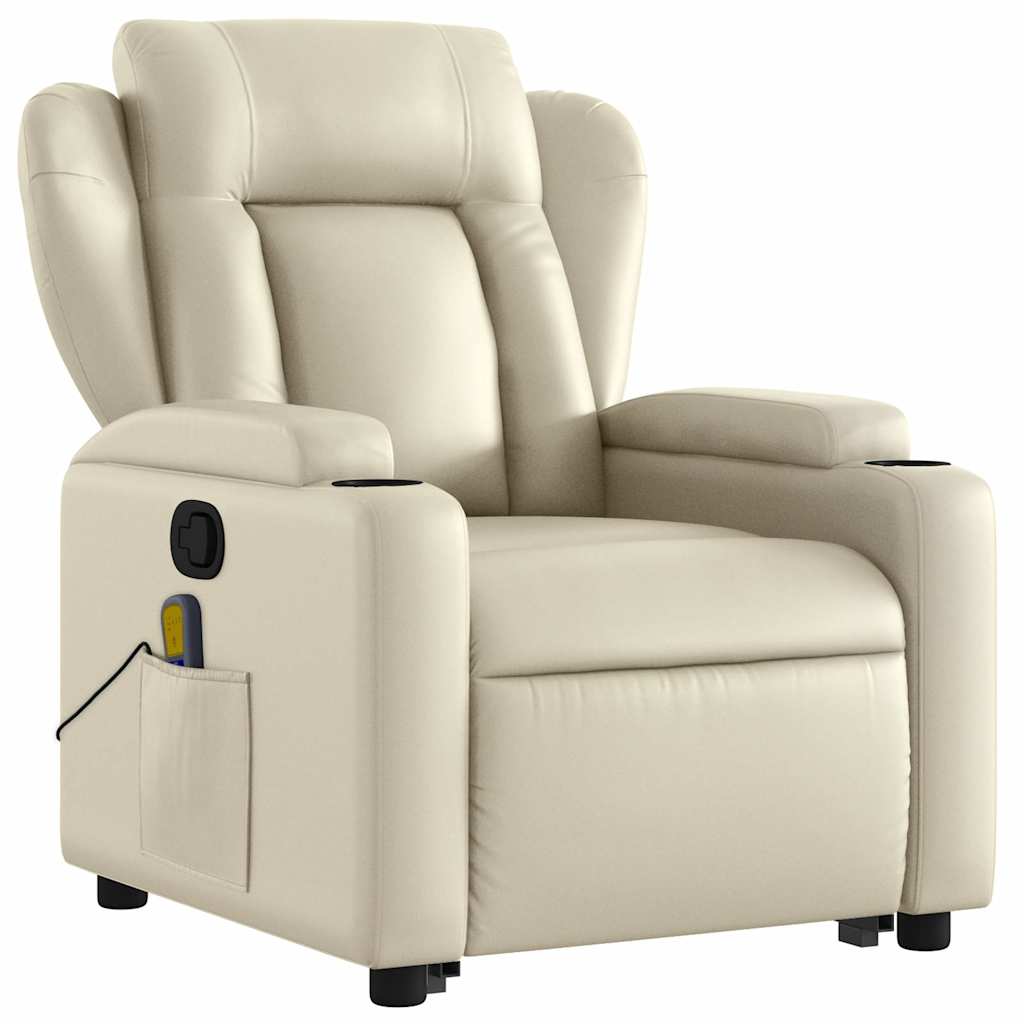 Fauteuil inclinable de massage Crème Similicuir - XIOS