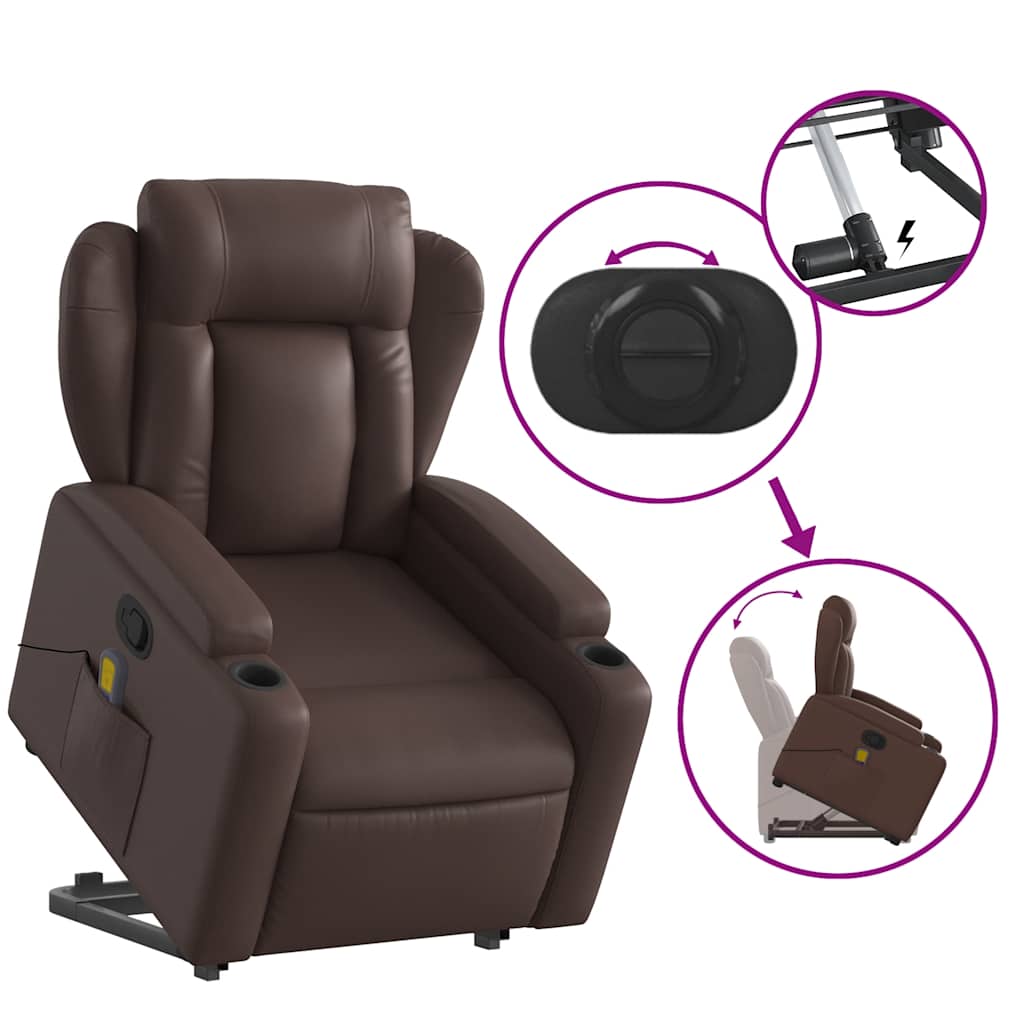 Fauteuil inclinable de massage Marron Similicuir - XIOS